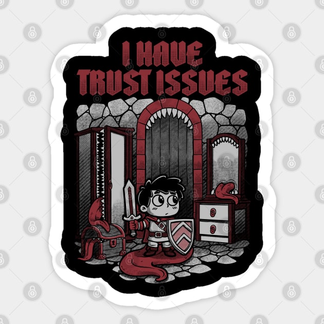 RPG Mimic Trust Issues - Cute Funny Adventure Sticker by Studio Mootant